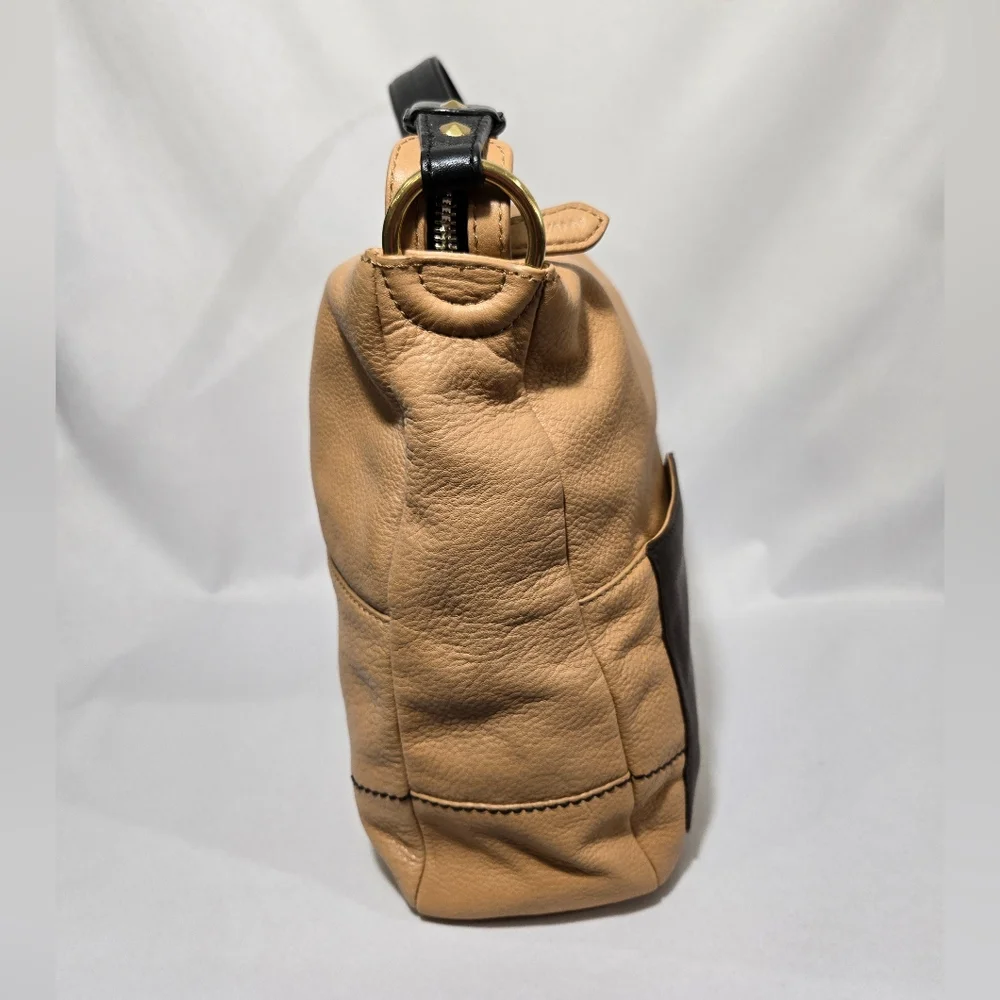 orYany Adele Pebbled Leather in Tan Satchel Purse